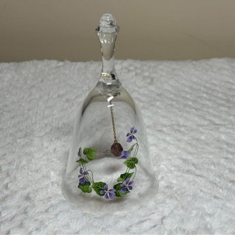 Avon 24% Full Lead Crystal Bell with Purple Violets